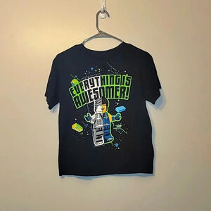 **4/$20 TEES**Lego Lego Movie Everything is Awesome black shirt size 10/12 LOT A